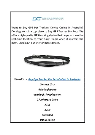Buy GPS Tracker for Pets Online in Australia | Delailagi.com