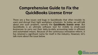 comprehensive guide to fix the quickbooks license error