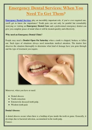emergency dental services when you need