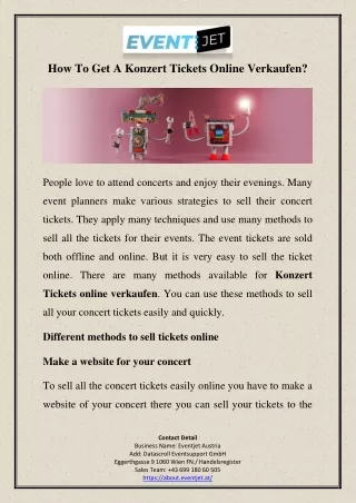 How To Get A Konzert Tickets Online Verkaufen
