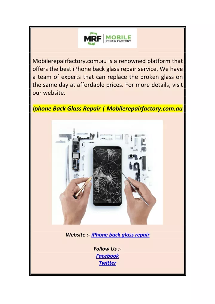 mobilerepairfactory com au is a renowned platform