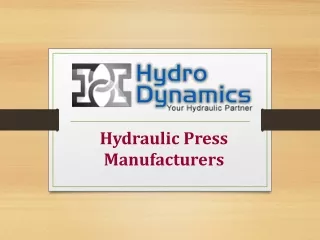 Hydraulic Press Manufacturers
