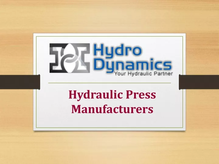 hydraulic press manufacturers