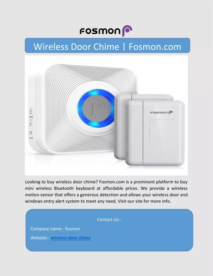 wireless door chime fosmon com