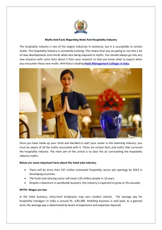 Myths And Facts Regarding Hotel And Hospitality Industry