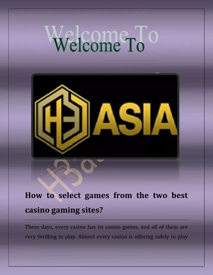 how to select games from the two best