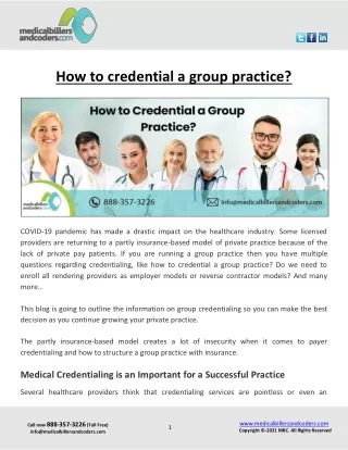 how to credential a group practice