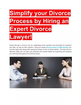 Divorce Process by Hiring an Expert Divorce Lawyer