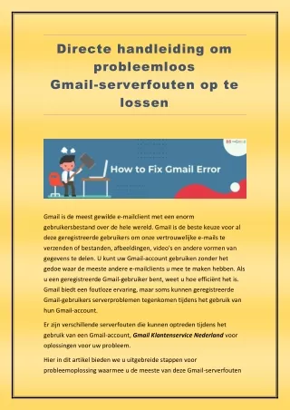 Tips en trucs om Gmail-serverfouten op te lossen