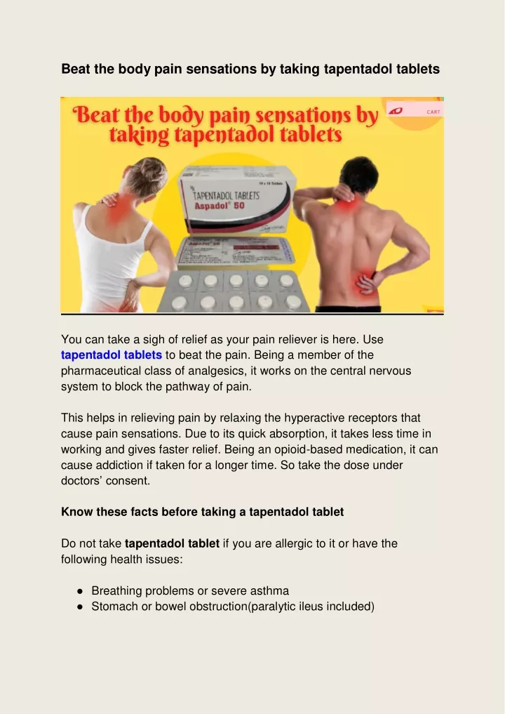 beat the body pain sensations by taking