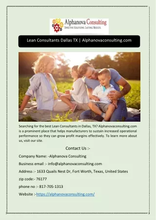 lean consultants dallas tx alphanovaconsulting com