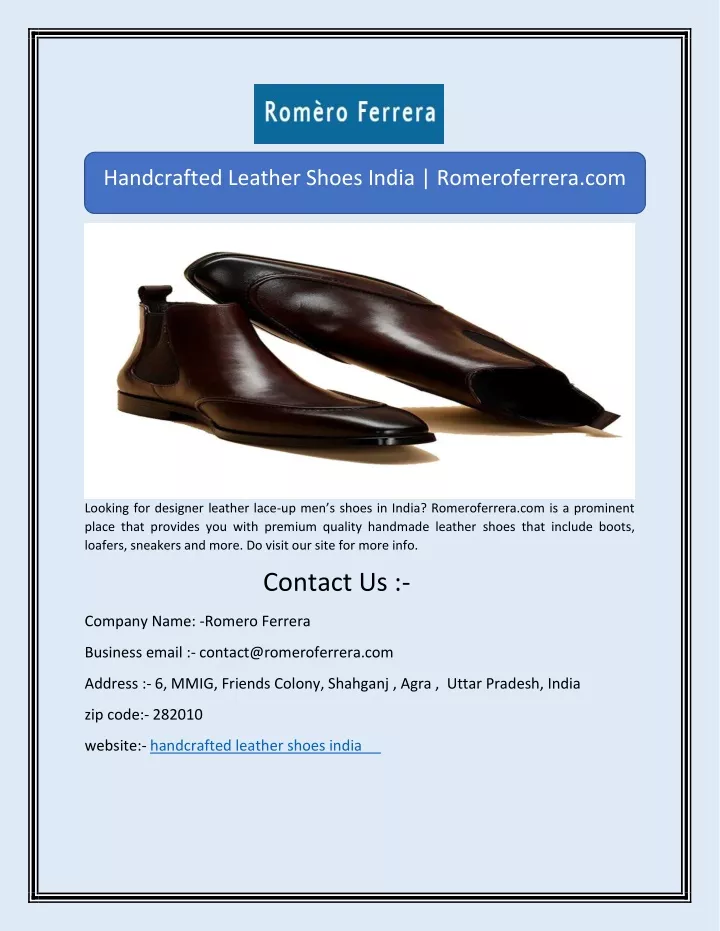 handcrafted leather shoes india romeroferrera com