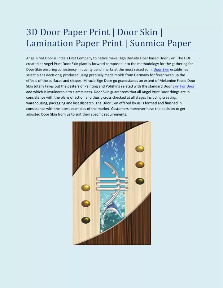 3d door paper print door skin lamination paper