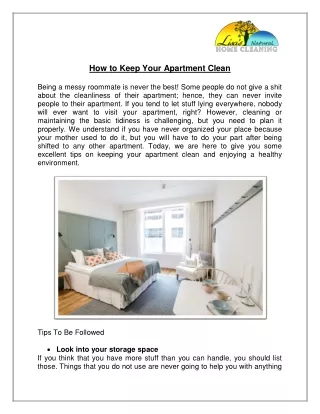 How to Keep Your Apartment Clean