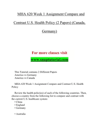 MHA 620 Enthusiastic Teaching / snaptutorial.com