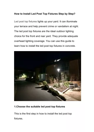 How to Install Led Post Top Fixtures Step by Step