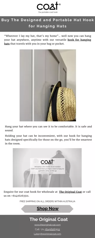 Buy the designed and portable hat hook for hanging hats