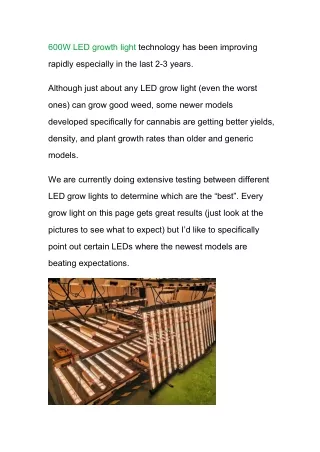 What is hot selling of 600W LED Growth Light For Cannabis