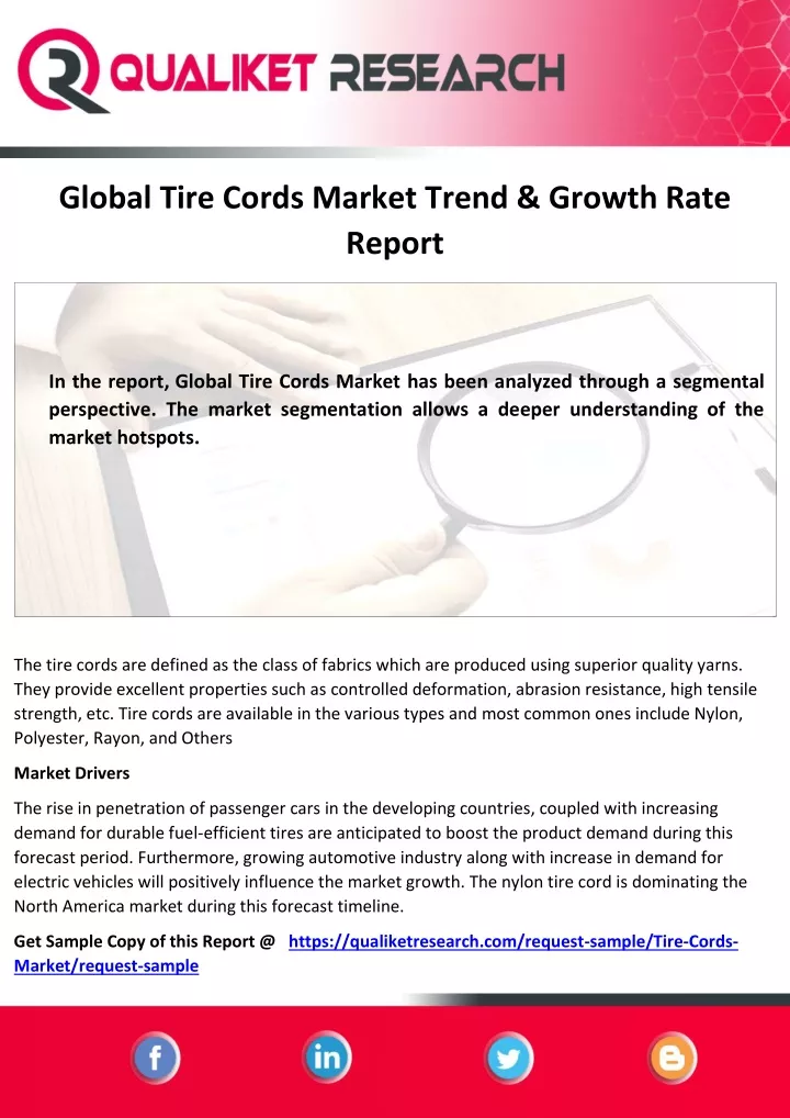global tire cords market trend growth rate report