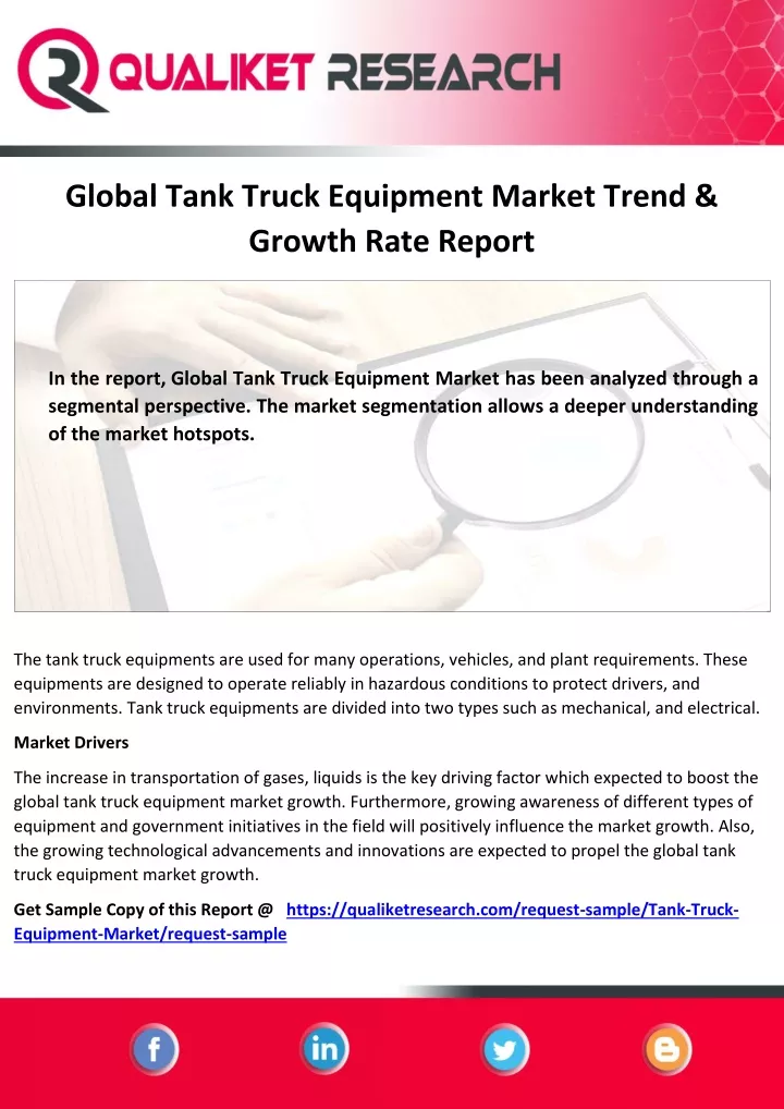 global tank truck equipment market trend growth