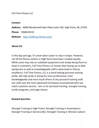 full time fitness llc