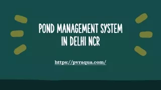 pond management system in delhi ncr