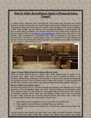 how is video surveillance used in personal injury