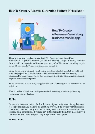 how to create a revenue generating business