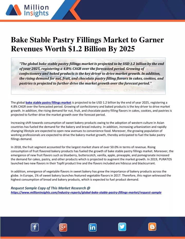 bake stable pastry fillings market to garner