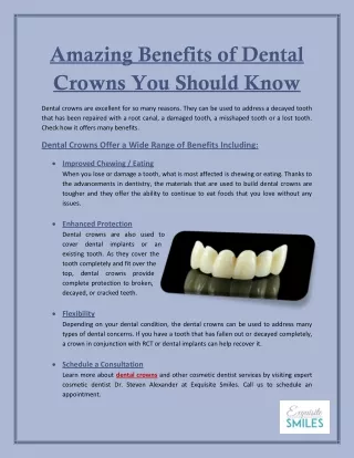 Amazing Benefits of Dental Crowns You Should Know