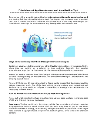 entertainment app development and monetization