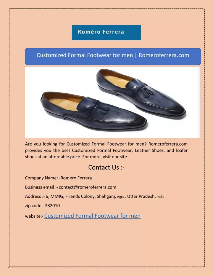 customized formal footwear for men romeroferrera