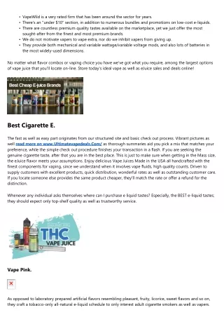 Cheap E Juice And Also Ideal Vape Bargains From $1 79.