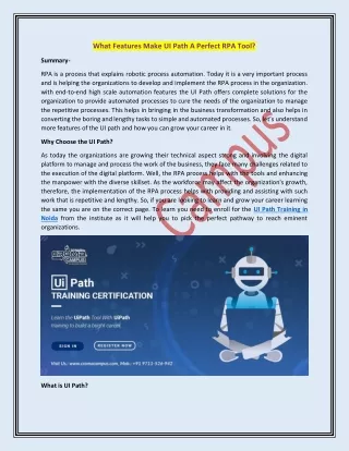 what features make ui path a perfect rpa tool