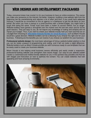 web design and development packages web design