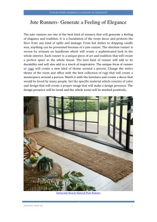 jute runners generate a feeling of elegance