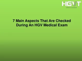 7 main aspects that are checked during