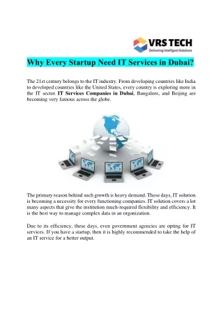 why every startup need it services in dubai