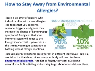 how t o stay away from environmental allergies