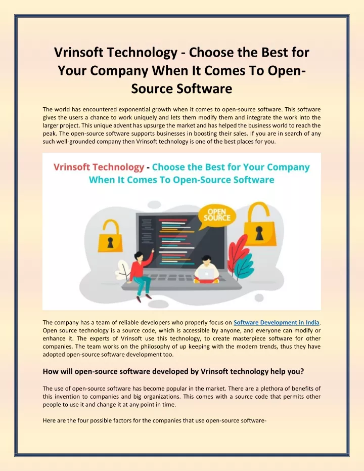 vrinsoft technology choose the best for your