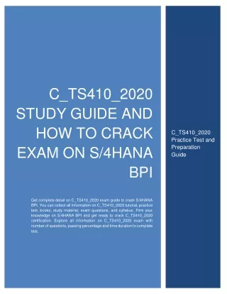 c ts410 2020 study guide and how to crack exam