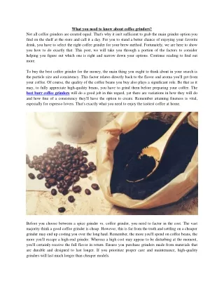 what you need to know about coffee grinders