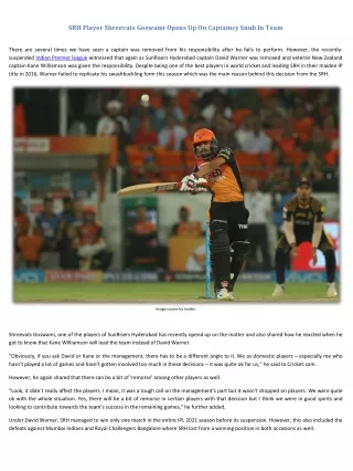 srh player shreevats goswami opens
