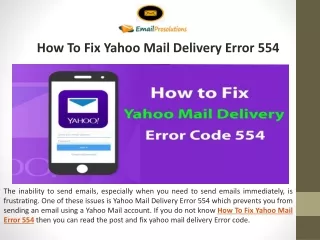 how to fix yahoo mail delivery error 554