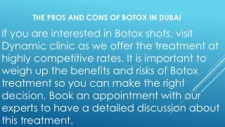 The Pros And Cons of Botox Dubai & Sharjah