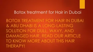 Botox Treatment for Hair