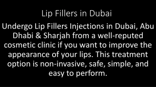 Lip Fillers Cost In Dubai