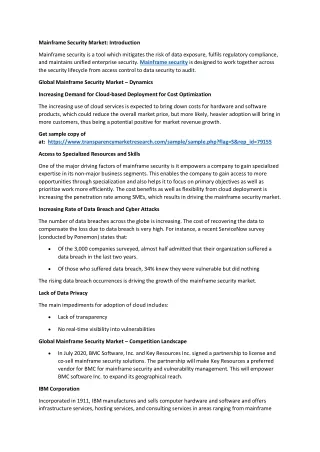 mainframe security market introduction