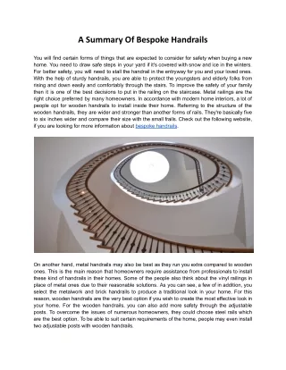 a summary of bespoke handrails