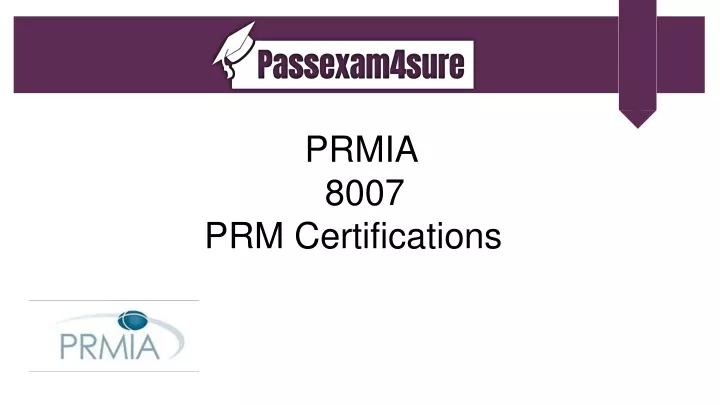 prmia 8007 prm certifications